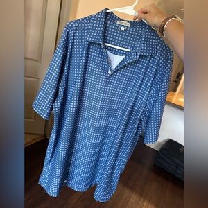 Peter Millar Blue Polo Shirt with Pattern